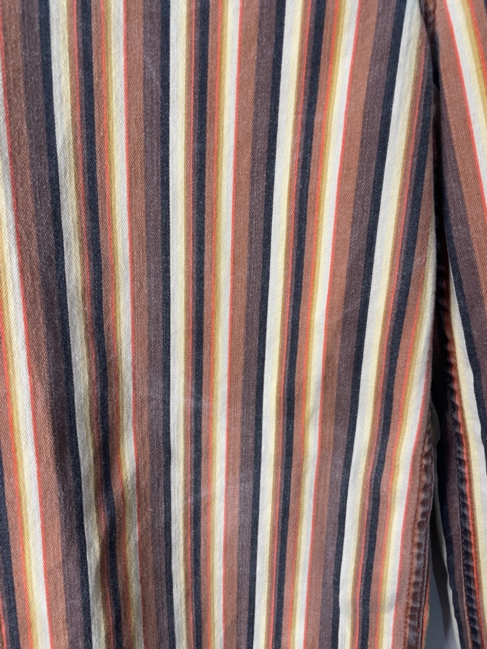 Billabong Vertical Striped Wide-Leg Chinos in Brown and Yellow - Picture 2 of 12
